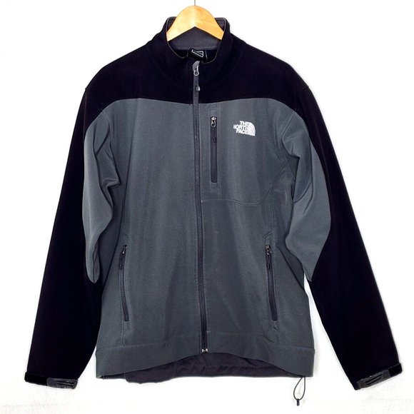 The North Face Apex Bionic Full Zip Jacket Mens Gray Black Colorblock - Picture 1 of 9